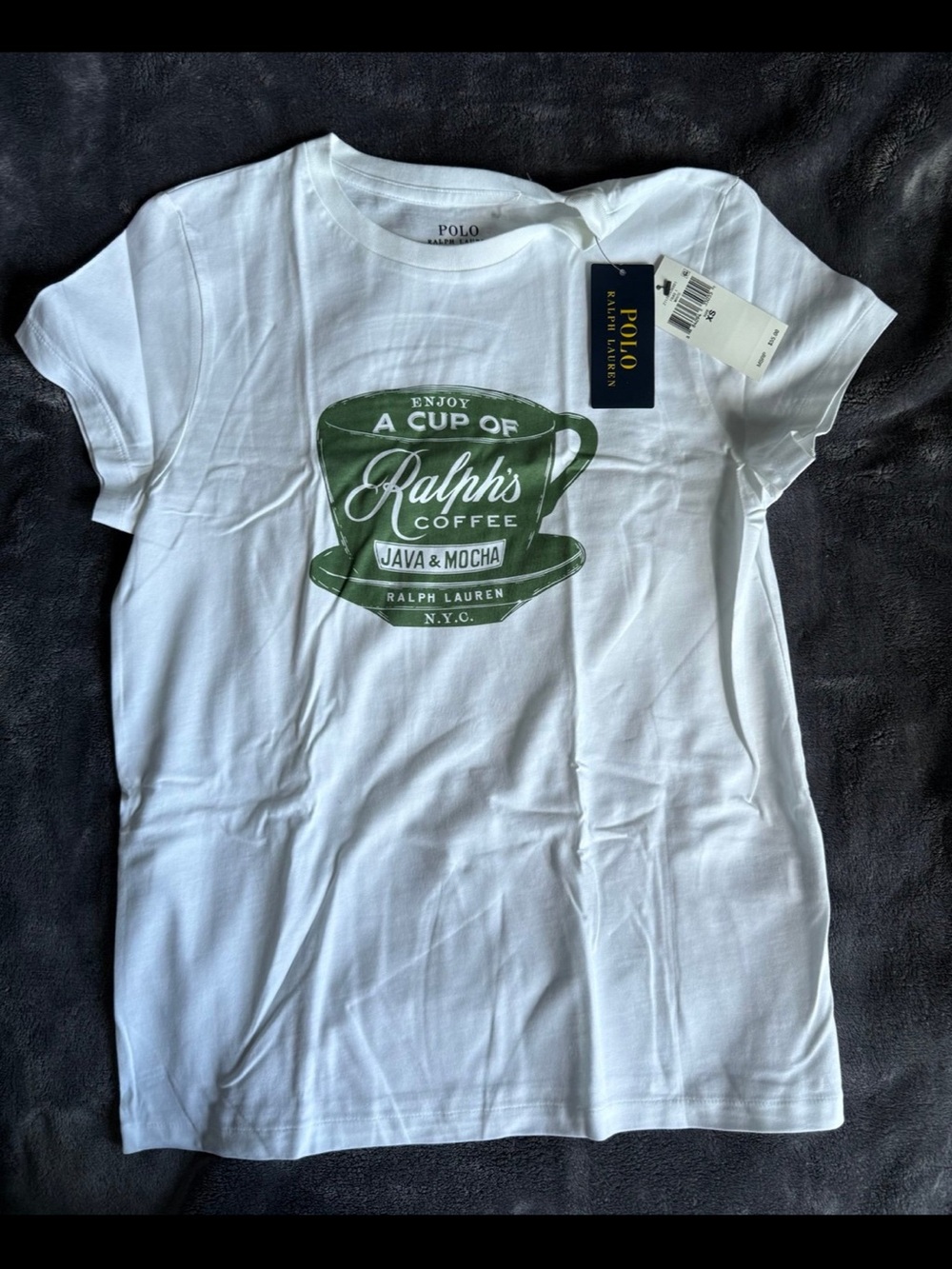 NWT Polo Ralph Lauren "Ralph's Coffee" Custom Slim Fit Graphic Tee - Size XS